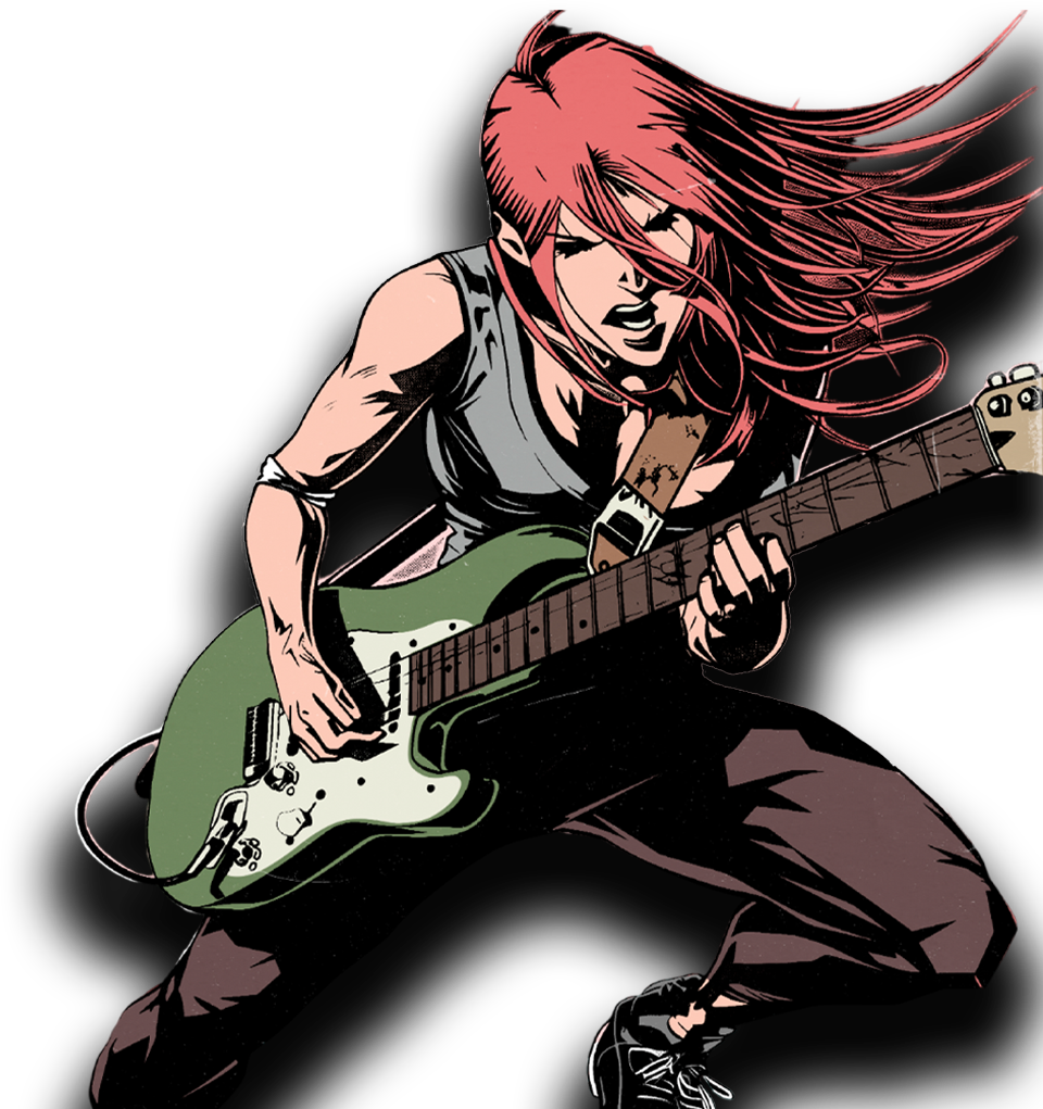 open rock guitarrista